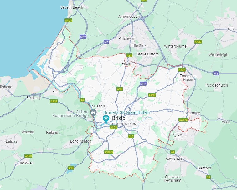 Map of Bristol and Surrounding Towns